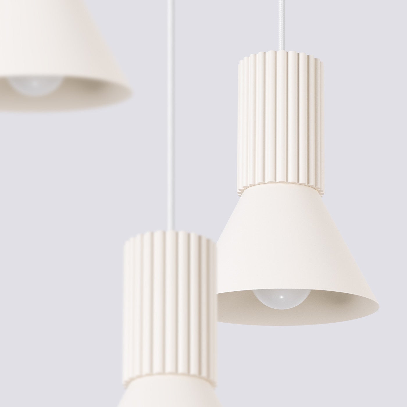 Lampa sufitowa ryflowana ESTRIA beżowa 3xE14x15W metal wym:120x30x30cm IP20 Sollux Lighting - 6