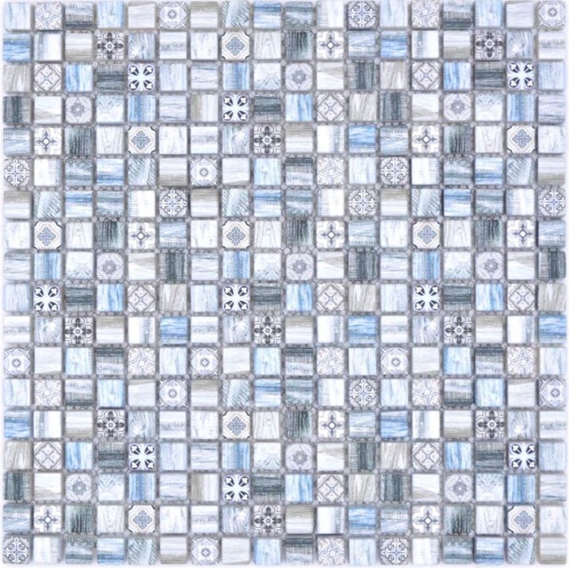 Mosaïque Cristal Noir/Blanc – Coupe Translucide – Plaque Mural 64-0302_b