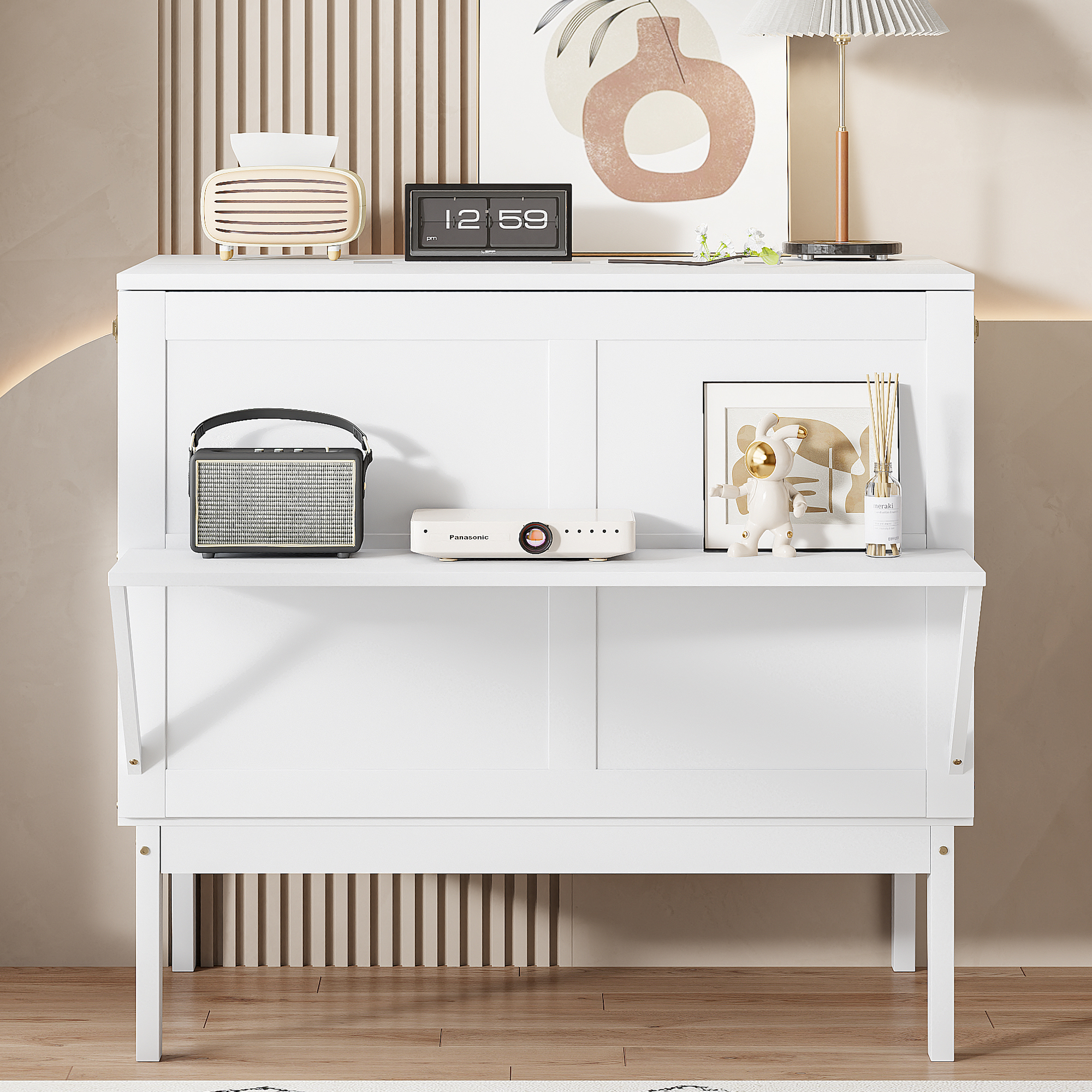 Owllight  Cama Plegable 90X200 Cm, Cama Plegable Con Somier, Cama Plegable, Cama Plegable Vertical Con Somier, Cama Infantil, Blanco , Leroy Merlin