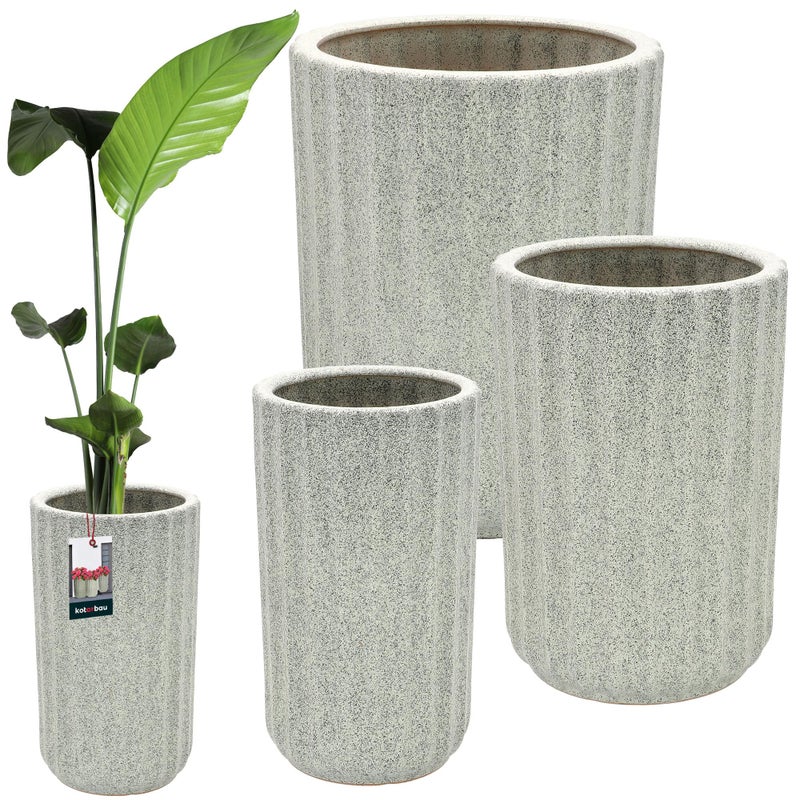 Komplet 3x doniczka donica ceramiczna ogrodowa z odpływem na kwiaty rośliny - KOTARBAU