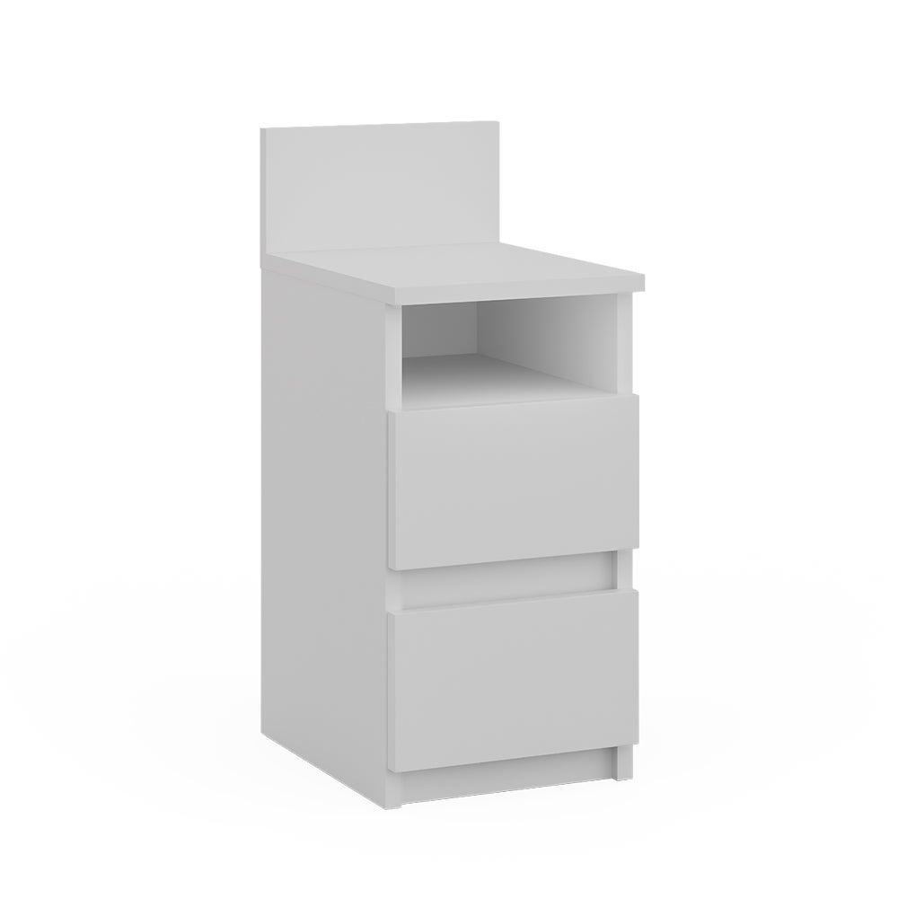 Vicco Stolik nocny Monty, Biały, 25 x 59.1 cm z 2 szufladami