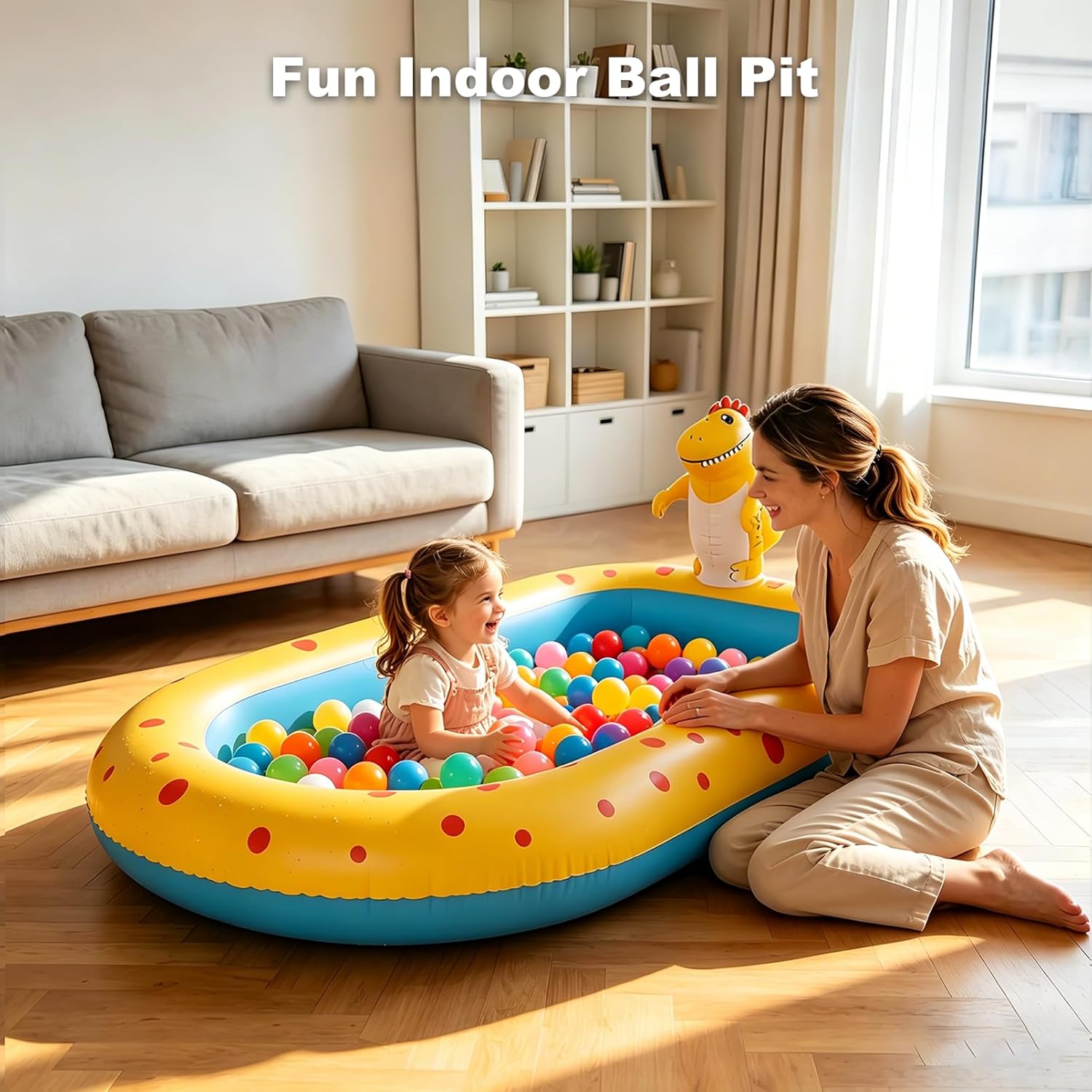 Piscine-arroseur dinosaure de 67 pouces (env. 170,2 cm) — Piscine gonflable et jeu d'eau d'extérieur pour cour et jardin - 3