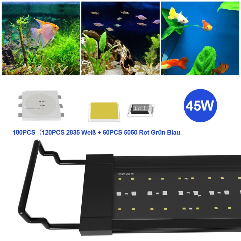 120-150cm Lampe Aquarium LED, RGB avec télécommande sans fil Étanche LED Lumière Aquarium D'éclairage - 3