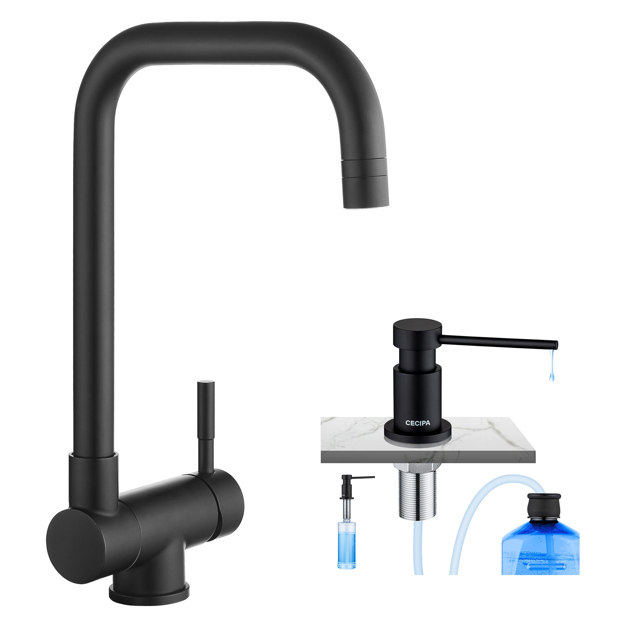 Cecipa max Mezclador de cocina plegable negro debajo de la ventana