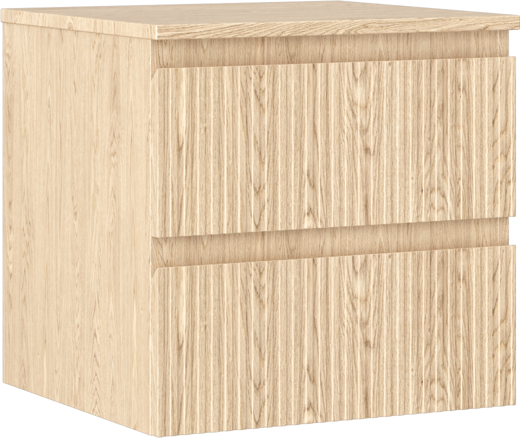 Mexen Rivel szafka łazienkowa podumywalkowa 50 cm z blatem, 2 szuflady, ryflowana , dąb - 91A20-05047-2-BFFC81