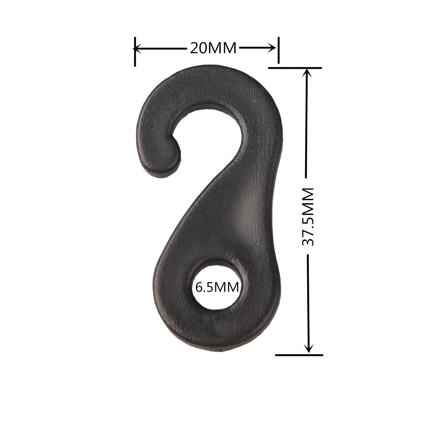 Lot De 10 Crochets De Fixation En Plastique Pour Camping - Pour Tentes, Auvents, Bâches - Diamètre 6,5 Mm - Noir