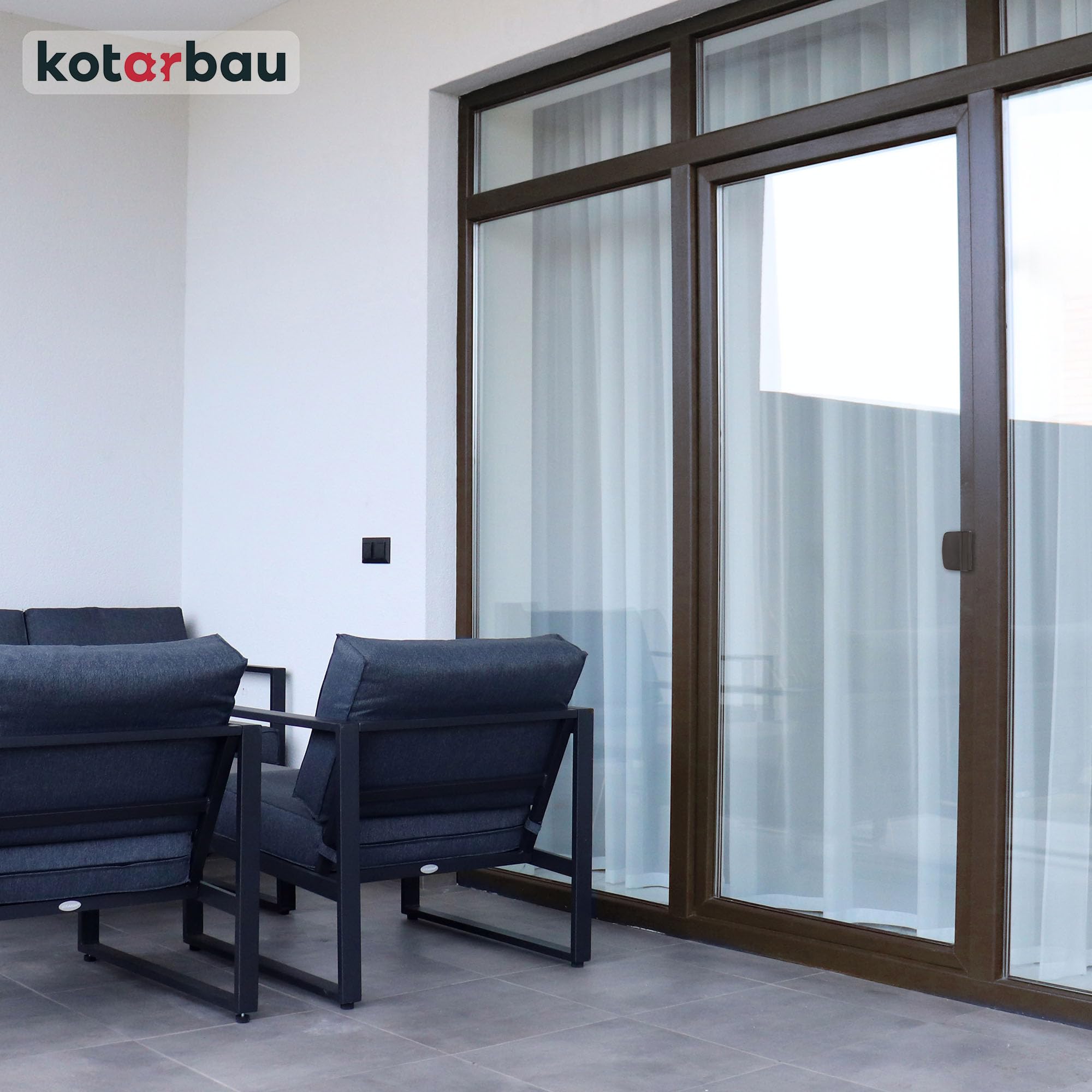 Poignee de Baie Vitree Coulissante - PVC - Brun - Poignee Porte Fenetre PVC - Montage Facile - Durable KOTARBAU - 7