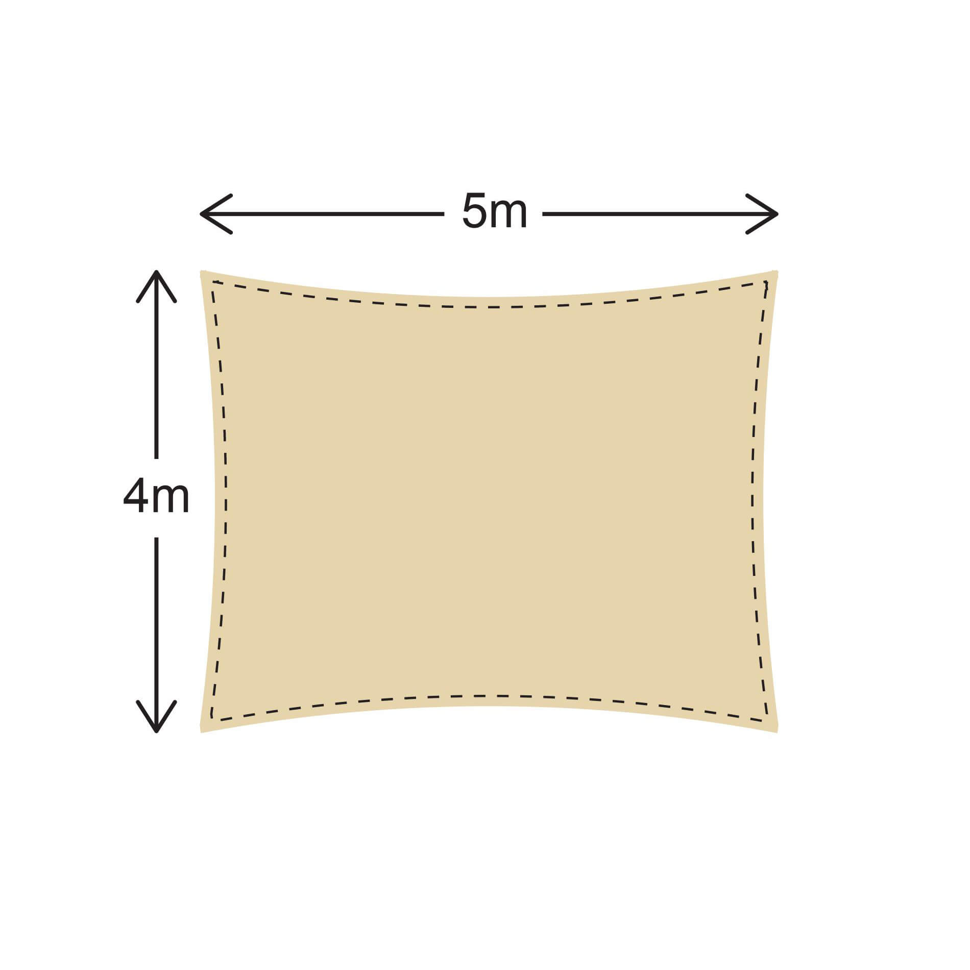 Cortina a Vela Rebecca Mobili Parasol Beige Rectangular Beige Jardin 4x5 - 3