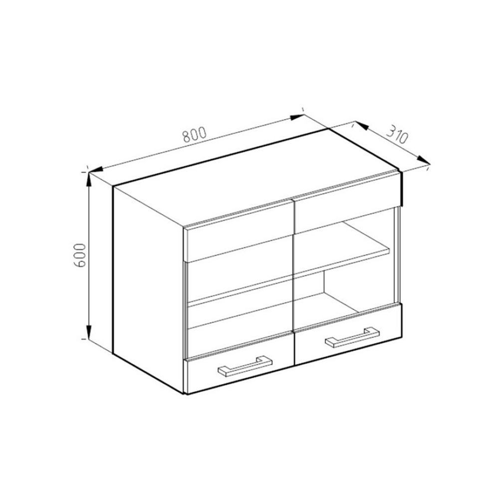 Vicco Armoire en verre R-Line, Chêne de force doré, 80cm - 3