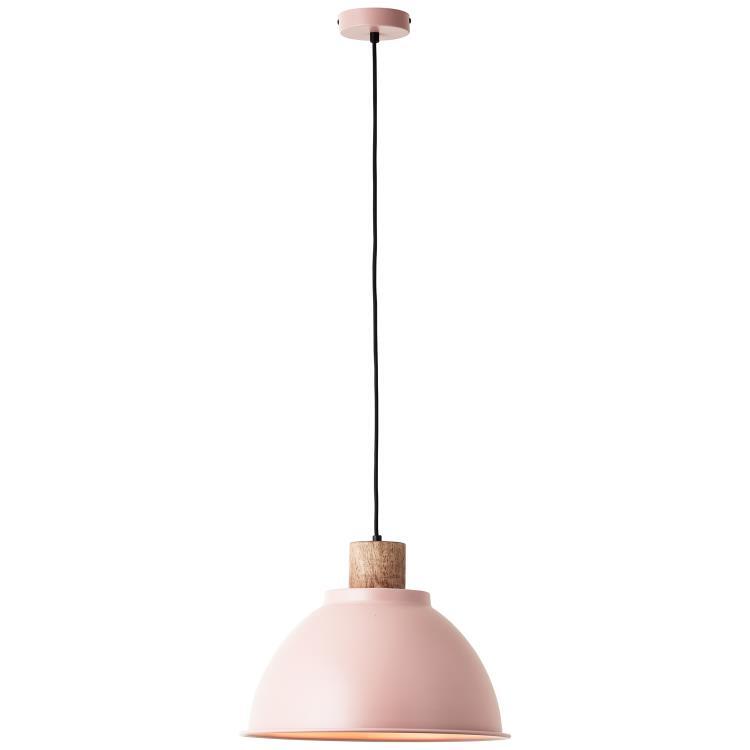 Brilliant Lampa wisząca Erena 38cm jasnoróżowy metal/drewno 1x A60, E27, 60 W, pasuje do zwykłej żarówki (brak w zestawie) - 3