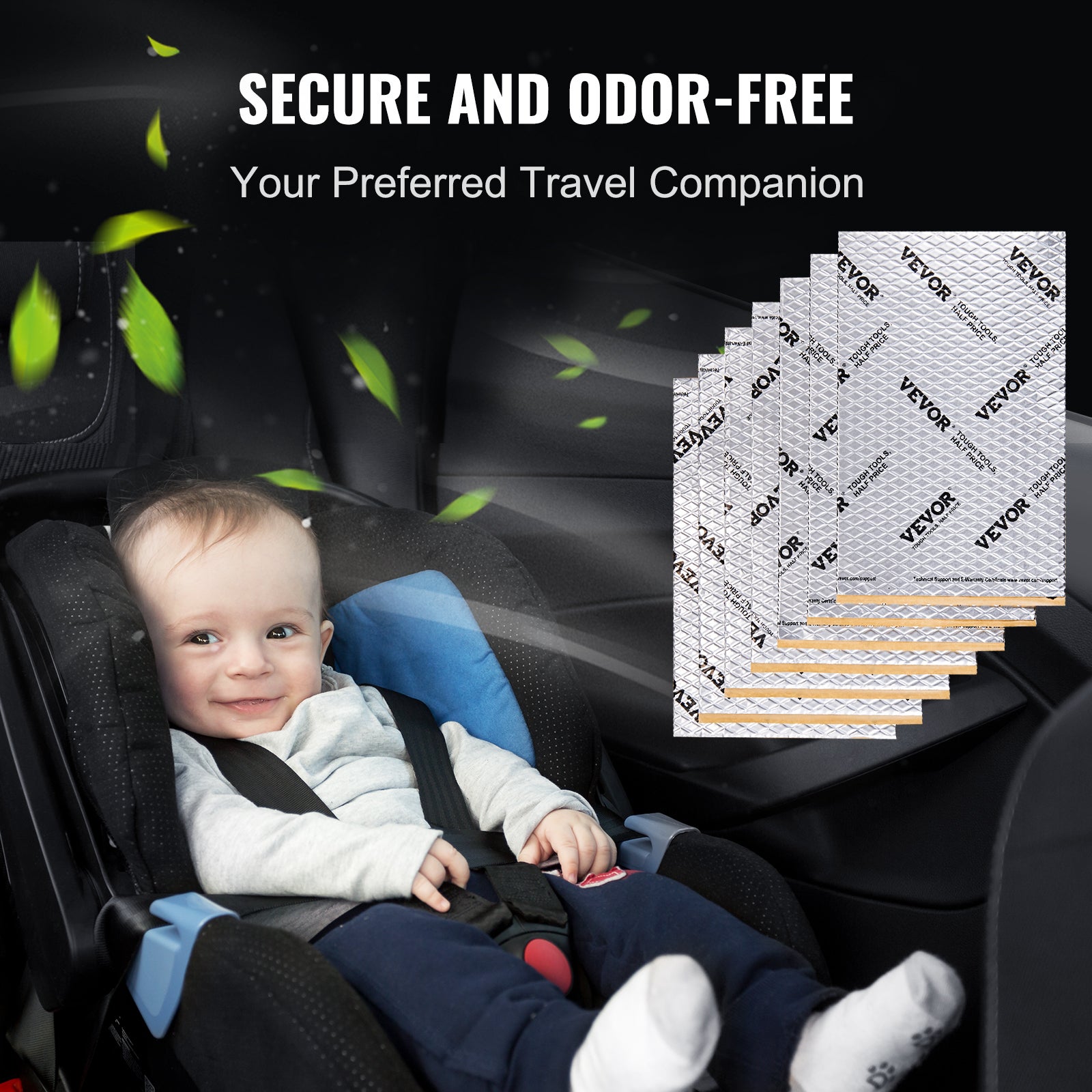 Tapis d'Isolation Phonique VEVOR 2 mm Insonorisation Voiture 3,3 m² Matériau Insonorisant Automobiles Caoutchouc Butyle 248,9x398,8 mm Tapis Isolant - 6