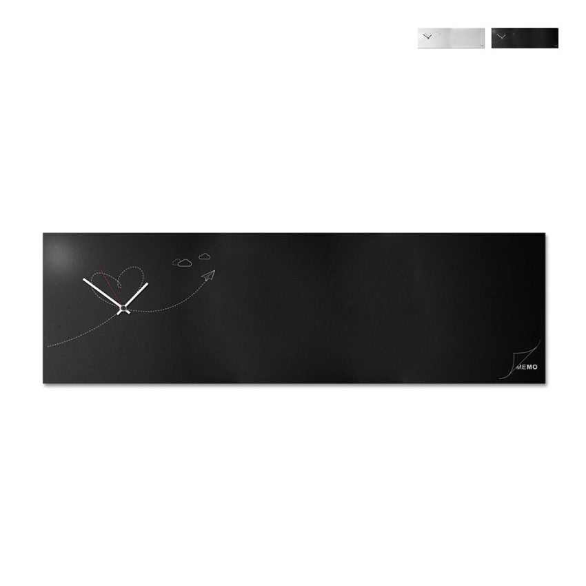 Horloge murale design moderne avec tableau noir magnétique Paper Plane ...