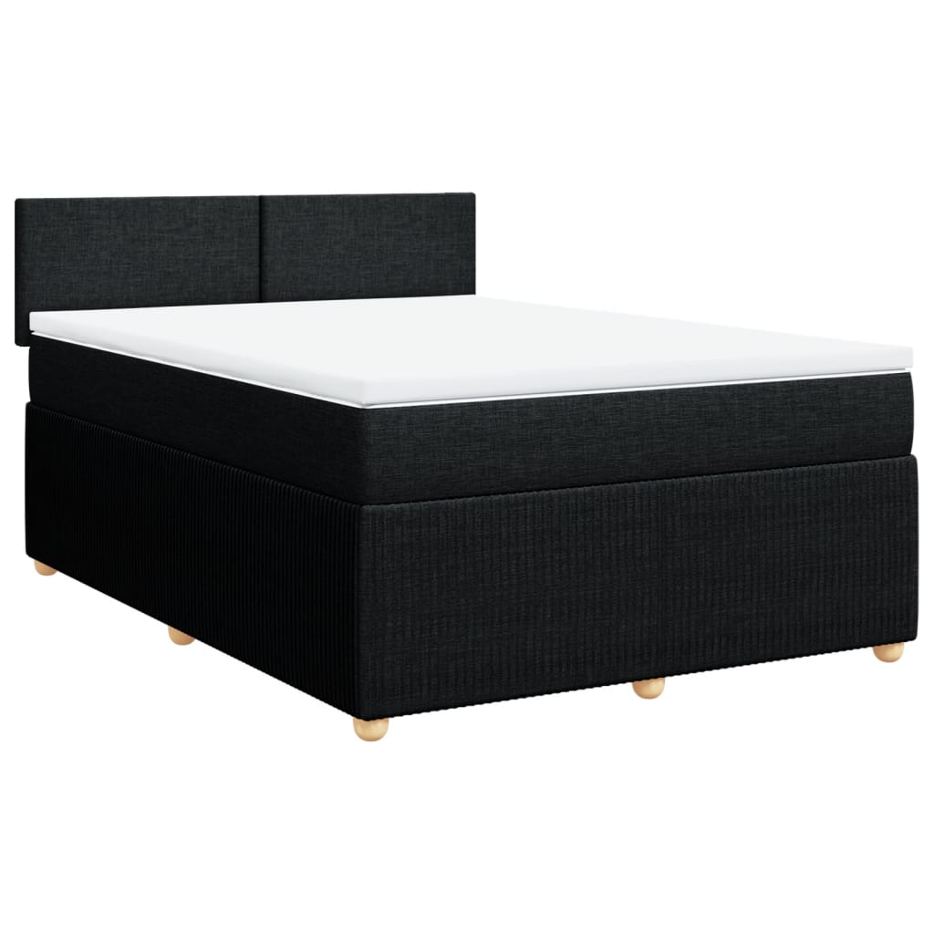 Cama box spring con colchón tela negro 140x200 cm | Leroy Merlin