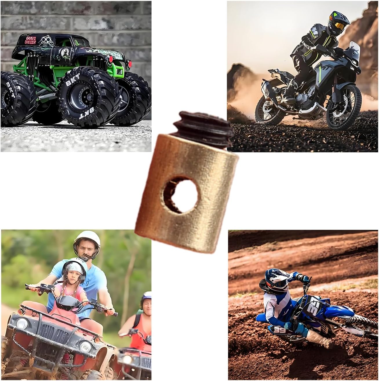 10 pièces Câbles et gaines de frein vélo(5 x 6 mm),Serre-câble d'accélérateur universel en laiton, serre-fil de moto,pour Accélérateurs - 3