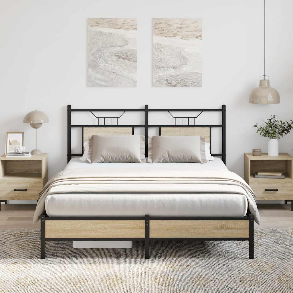 Łóżko Metalowe Rama Łóżka Metalowa Ze Stelażem Pokoj Sypialnia 137x190 cm