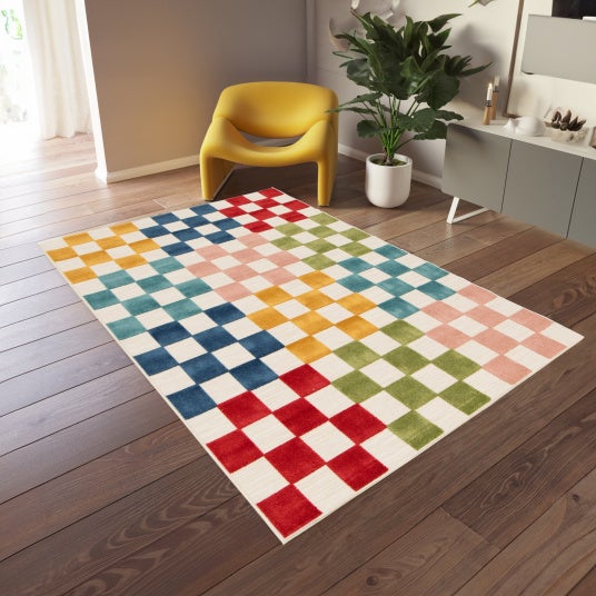 Petit Tapis D'entrée Motif Floral Multicolore - 75x45 Cm - Neuf