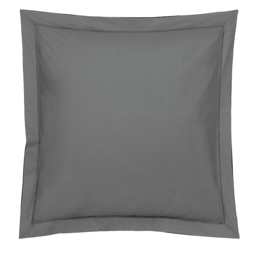 Taie D'oreiller Uni 65x65 Cm Blanc Des Vosges - Coton 57 Fils, Couleur Prune, Fabrication Française, Traitement Sanfor