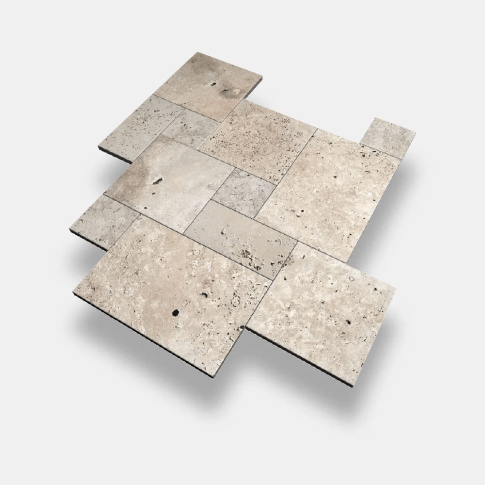 Trawertyn Beż Bębnowany French Pattern 12mm 1kpl= 0,742m2 | Komplet Rzymski