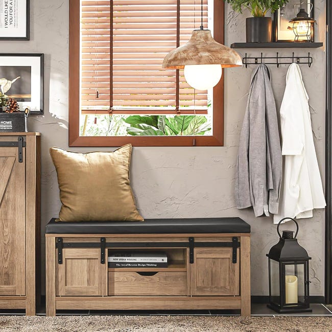 Cassapanca Portaoggetti con 2 Cerniere Sicurezza, Stile Rustico, 40 x 100 x 46 cm, Marrone Miele | Leroy Merlin Cassapanca Portaoggetti con 2 Cerniere Sicurezza, Stile Rustico, 40 x 100 x 46 cm, Marrone Miele | Leroy Merlin
