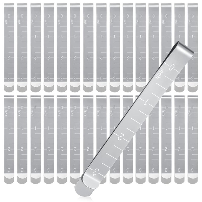 Klipsy do szycia ze stali nierdzewnej - linijka 7,6 cm (3 cale), idealna do podwijania itp. - opakowanie 30 sztuk, srebrne