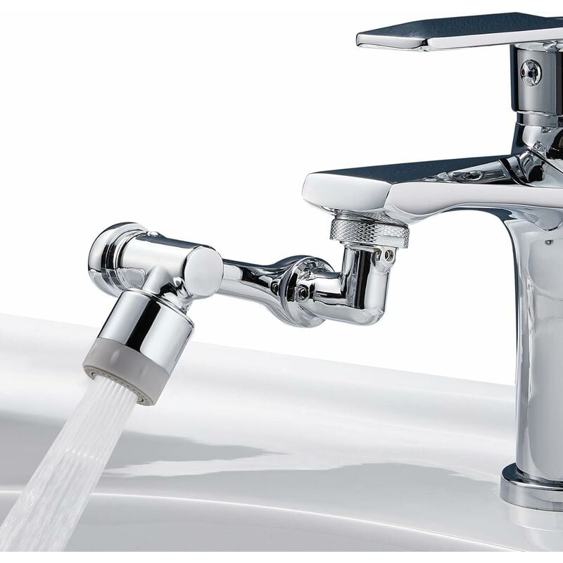 Obrotowy kran przedłużający 1080° Wielofunkcyjny perlator do kranu Adapter do kranu z 2 trybami z uniwersalnym mosiężnym perlatorem