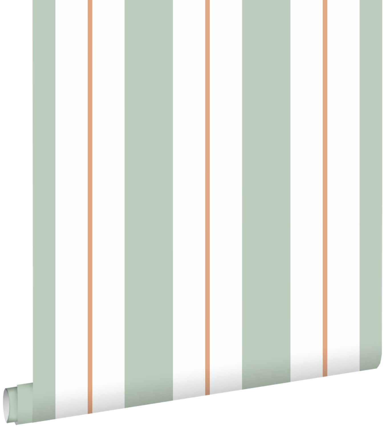 Tapeta paski miętowej zieleniIterakota - 50 x 900 cm - ESTAHOME
