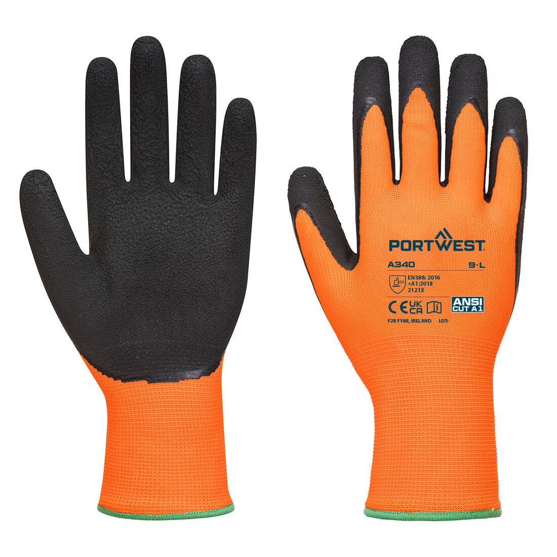 Gant Grip Portwest Haute visibilité Mousse de Latex Orange 9 - 2