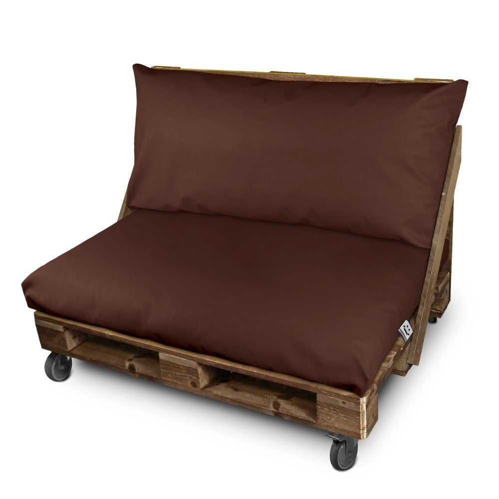 Cojín para palets polipiel exterior marrón funda asiento y/o respaldo 120x60x20 sin relleno