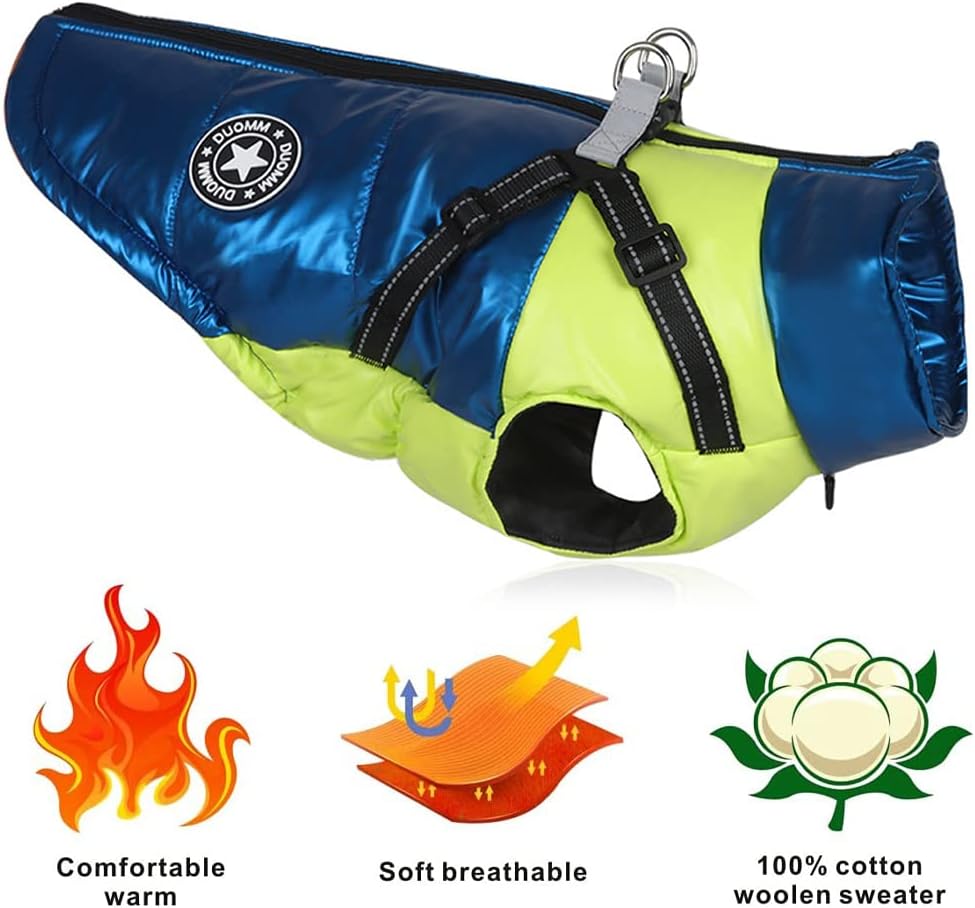 (L) Casaco de Inverno para Cães, Roupa de Cachorro, Casaco Impermeável, Colete de Inverno, para Pequenos Animais de Estimação - 3