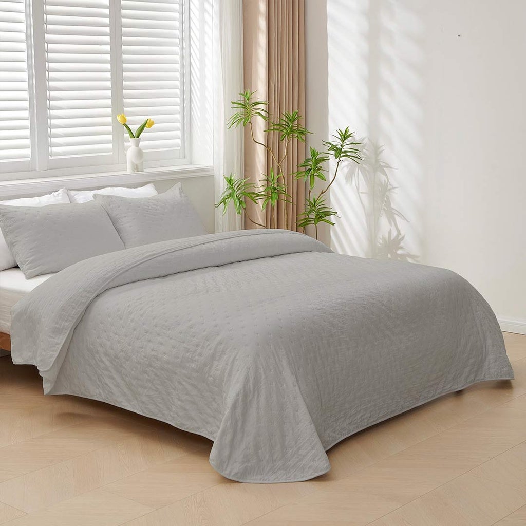 Copriletto bouti microsaten, 100 g, modello pietra, per letto da