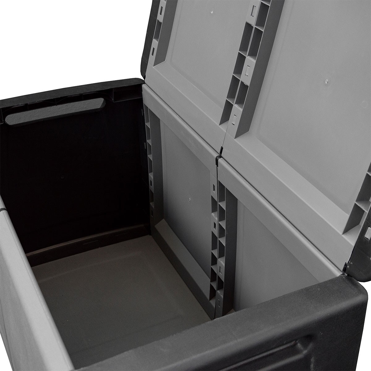 Coffre de rangement 230L Coffre de Jardin Gris/Noir 96 x 53 x H57cm Poignées de transport polypropylène ArtPlast - 4