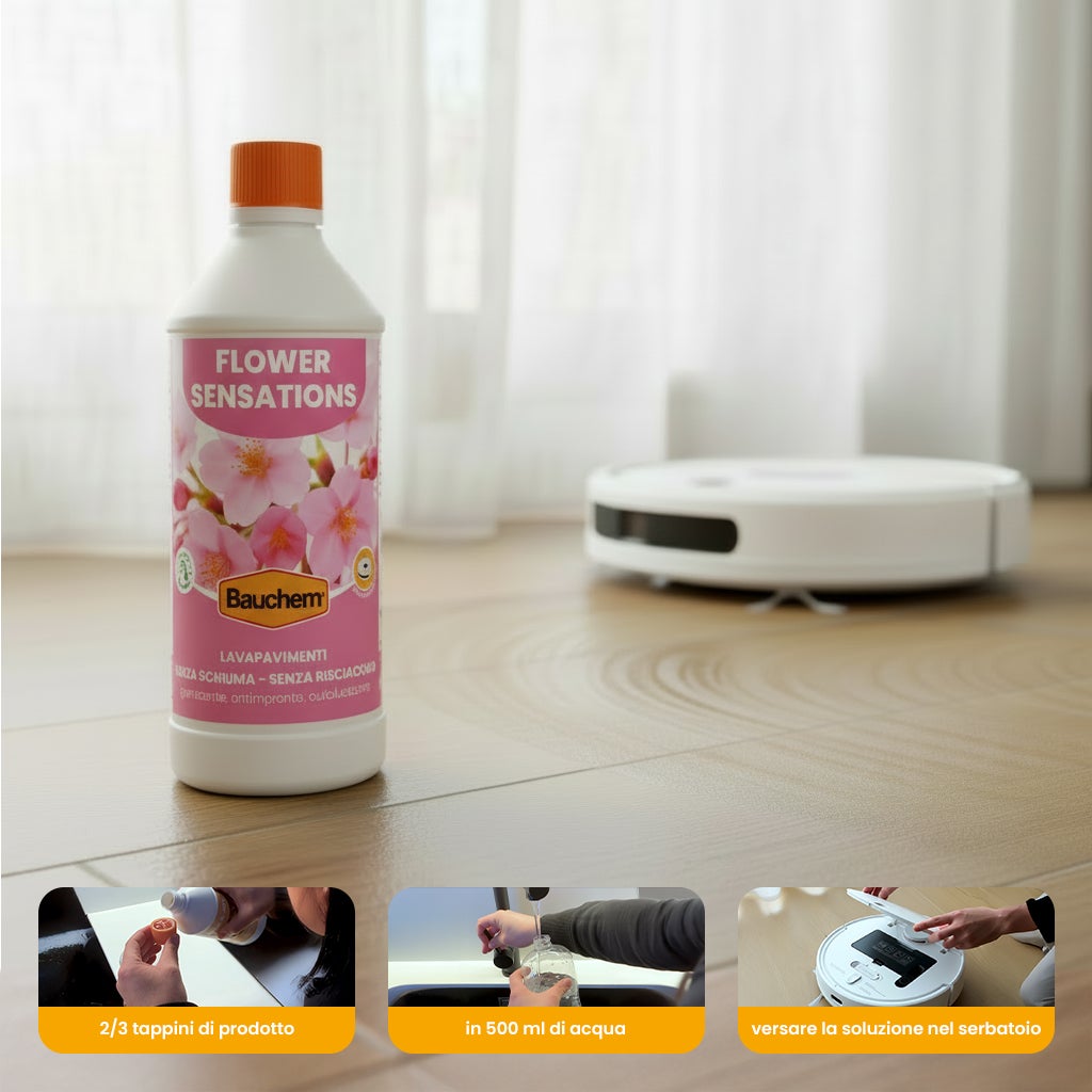 BAUCHEM Lavapavimenti Flower Sensations per Robot e Lavaggi Manuali 750 ml - 2