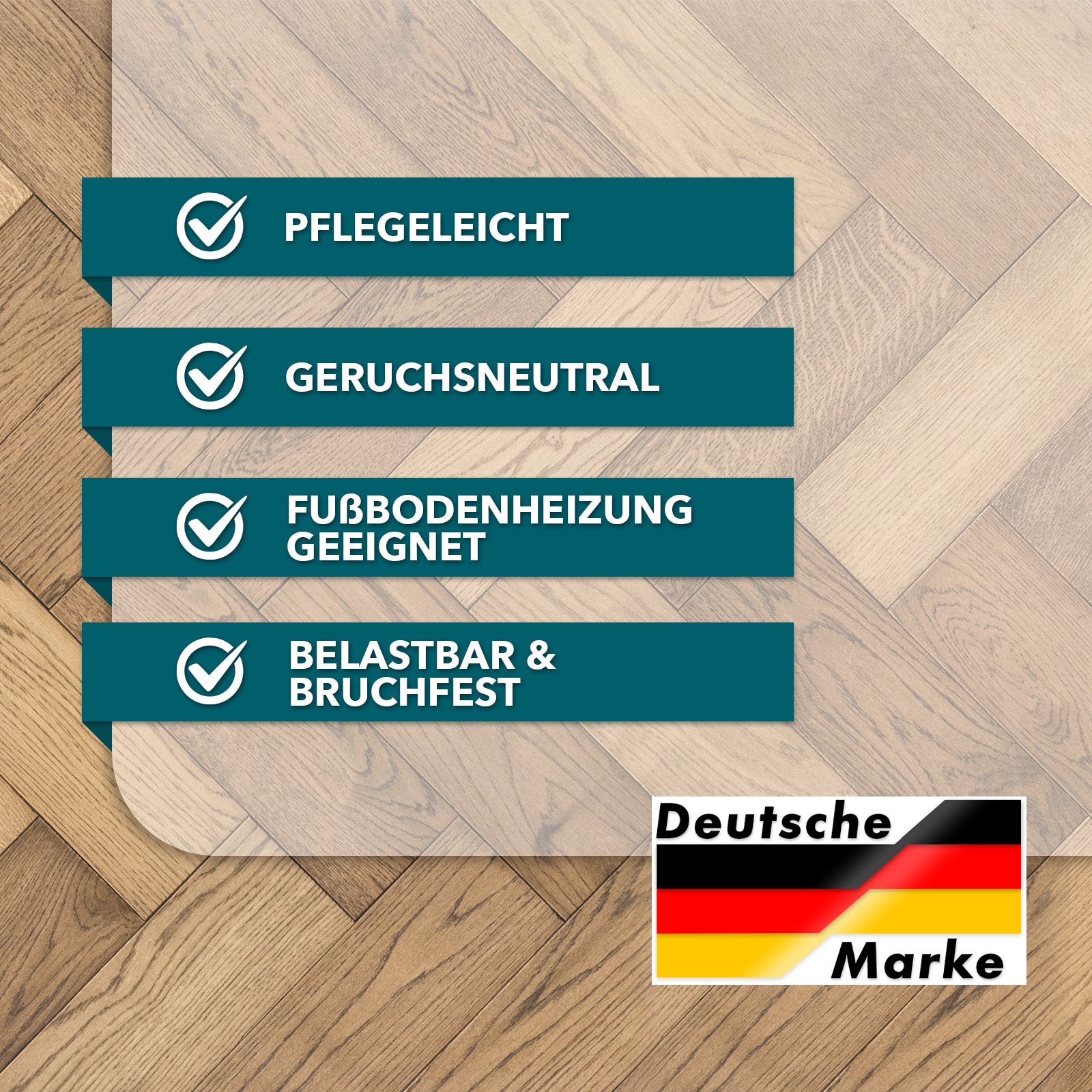 Tapis protège-sol Pour sols durs Polycarbonate Transparent et fomes 90 x 120 cm - 3