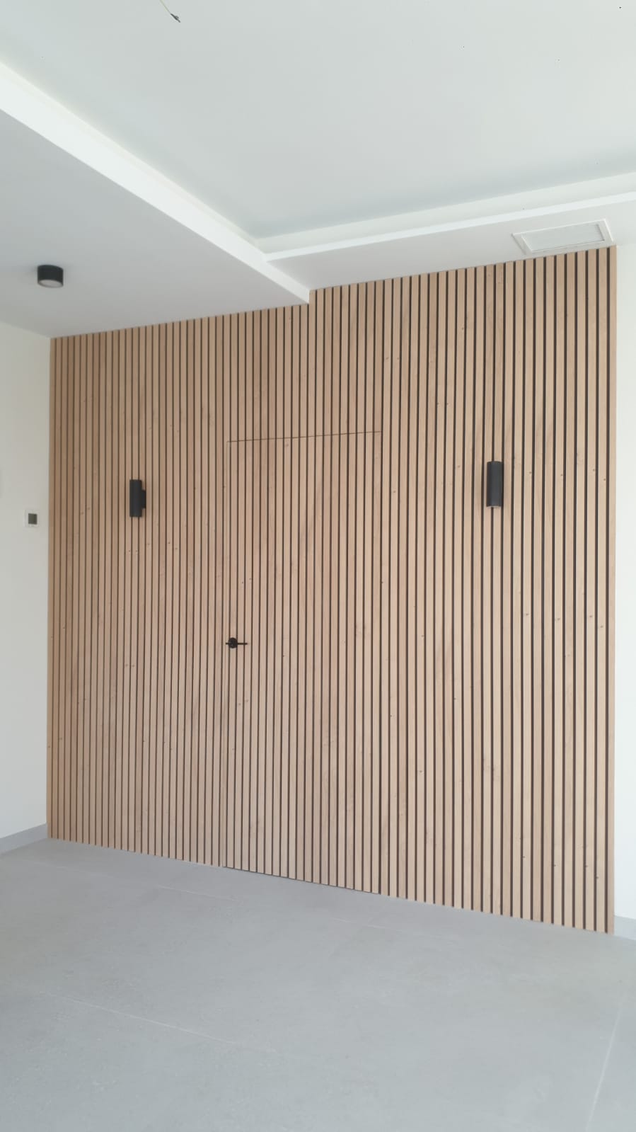 Lot de 2 Panneaux Muraux effet 3D - 2,70M : Maestro Latt (Bois Naturel / Fond Bois Naturel) - 2