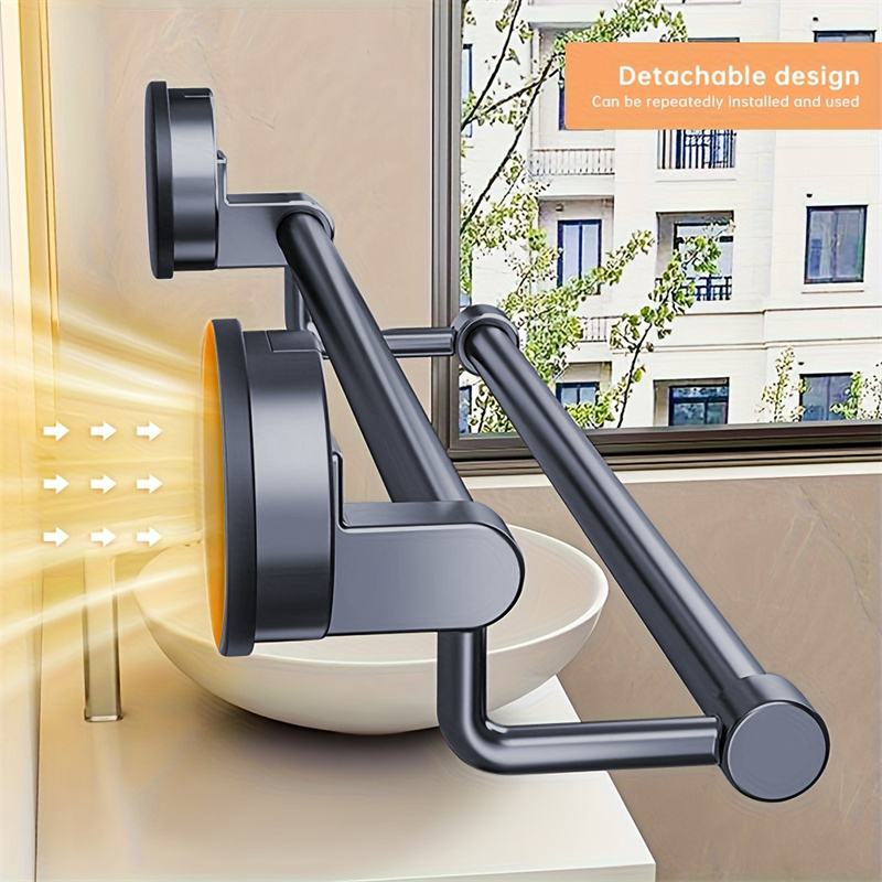 Porte-serviettes mural chromé moderne avec ventouses puissantes, organiseur de salle de bain | Porte-serviettes de 40 cm pour salle de bain - 6