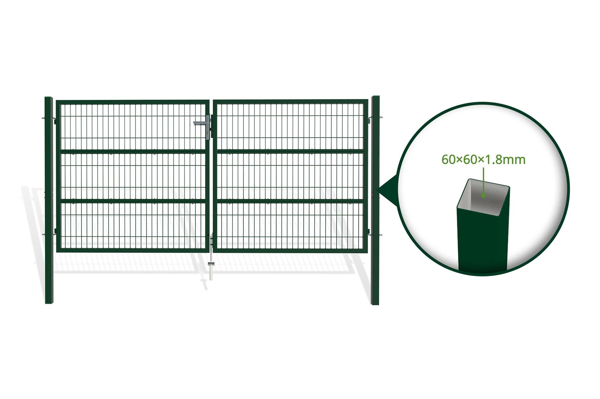 Portail battant grillagé 3m RAZO H.140cm Vert - 8