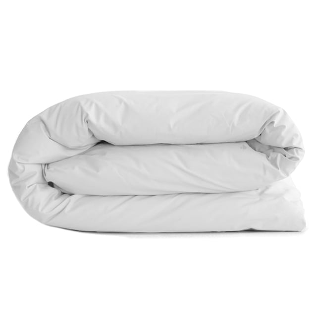 Housse de couette uni 240x220 cm percale de coton MANOIR blanc Neige