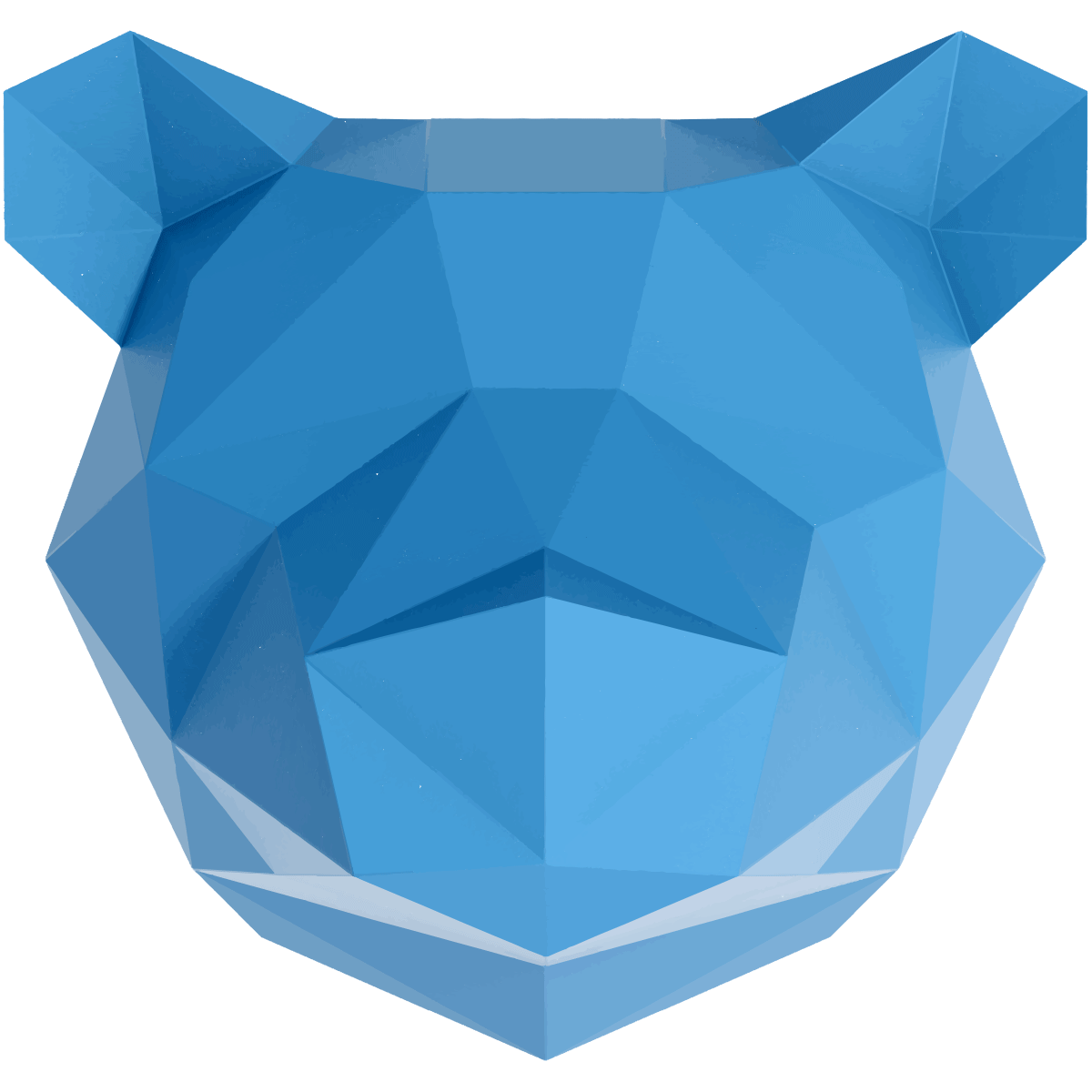 Adesivo 3D origami orso blu - Sticker adesivo - adesivi murali - 90x95cm - 2