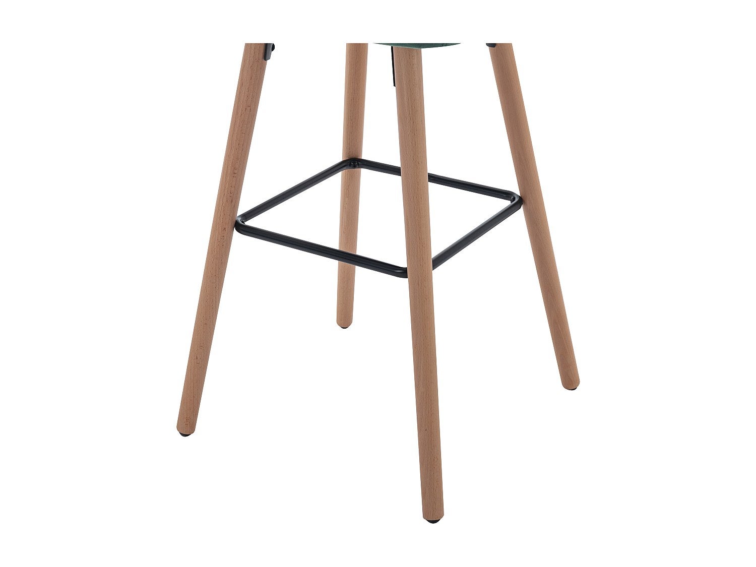 Tabouret de bar en velours et pieds bois de hêtre - Vert foncé - ELEANA - 5