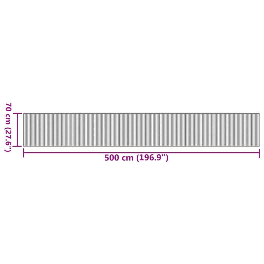 Tapis rectangulaire marron 70x500 bambou - 8