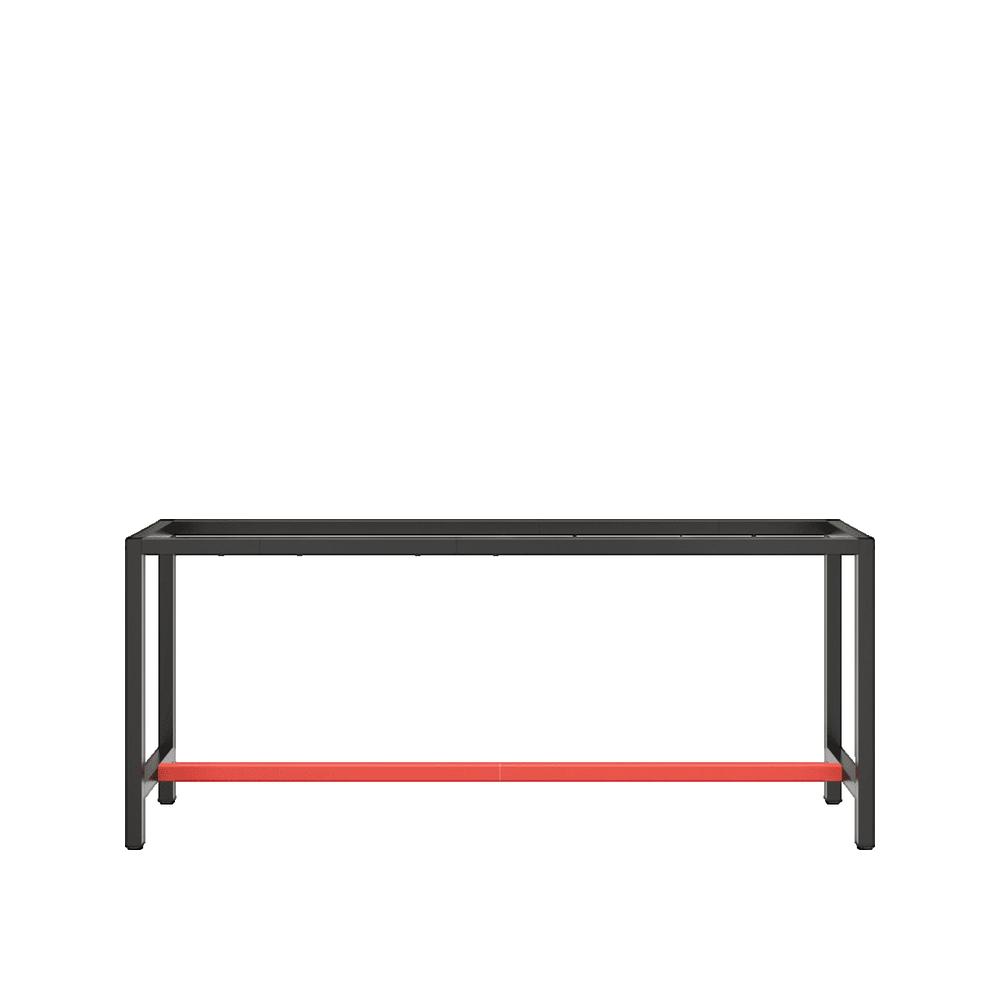 vidaXL Cadre de banc de travail Noir et rouge mat 190x50x79 cm Métal - 3