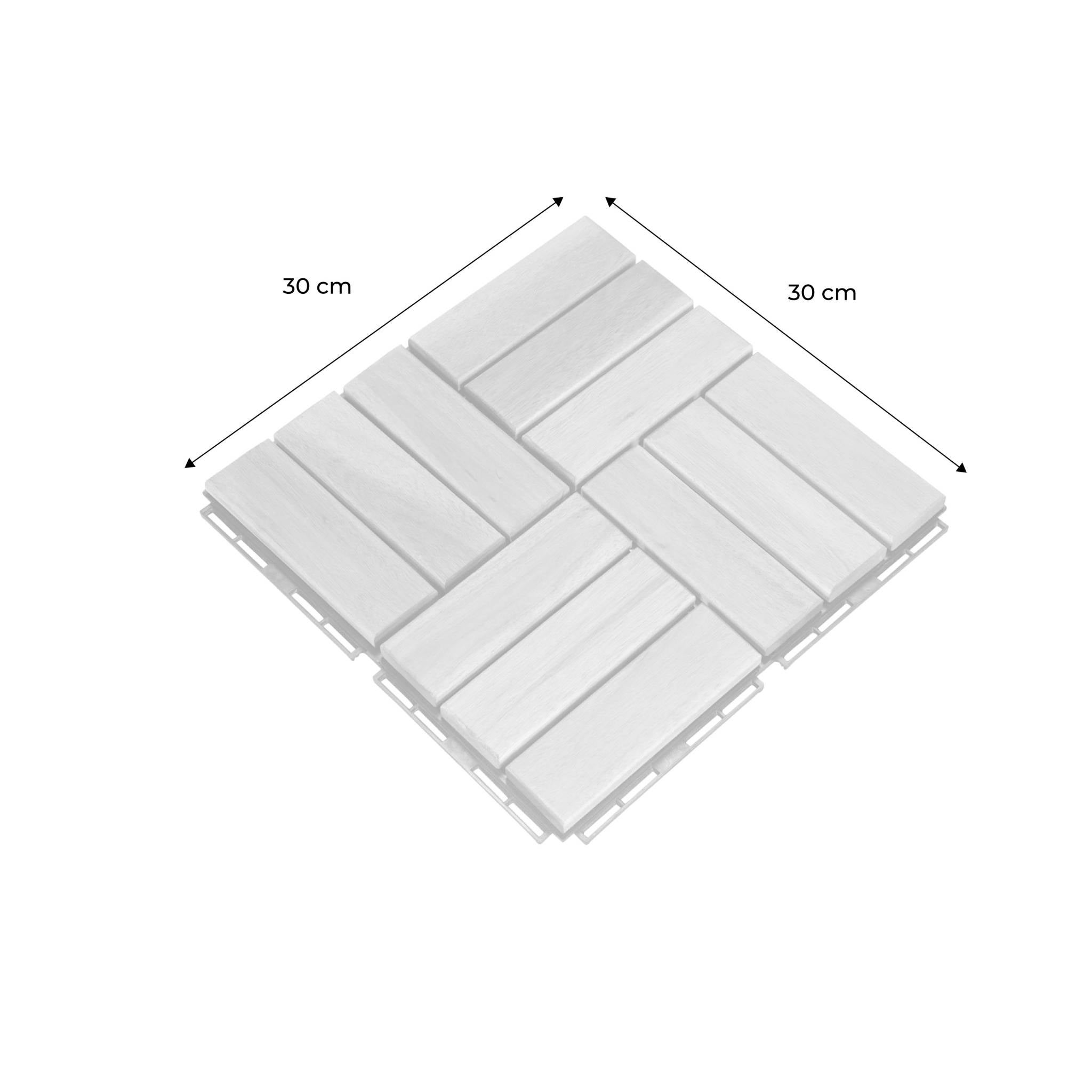 Lot de 10 dalles de terrasses 30x30cm en bois d'acacia. motif carré. clipsables SARRAFO - 4