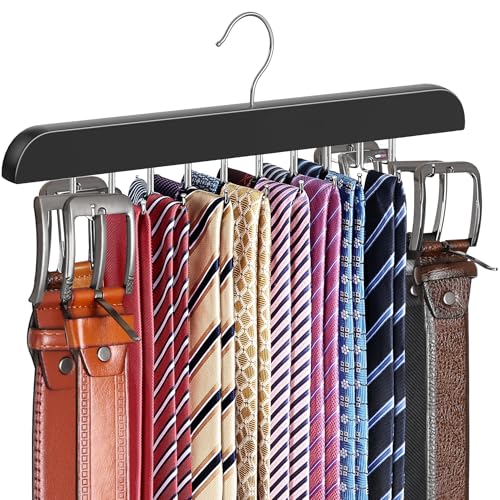1pcs Perchero para guardar cinturones y corbatas, perchero para armario, organizador de corbatas, 20 ganchos, ahorra espacio, para bolsos y sombreros.