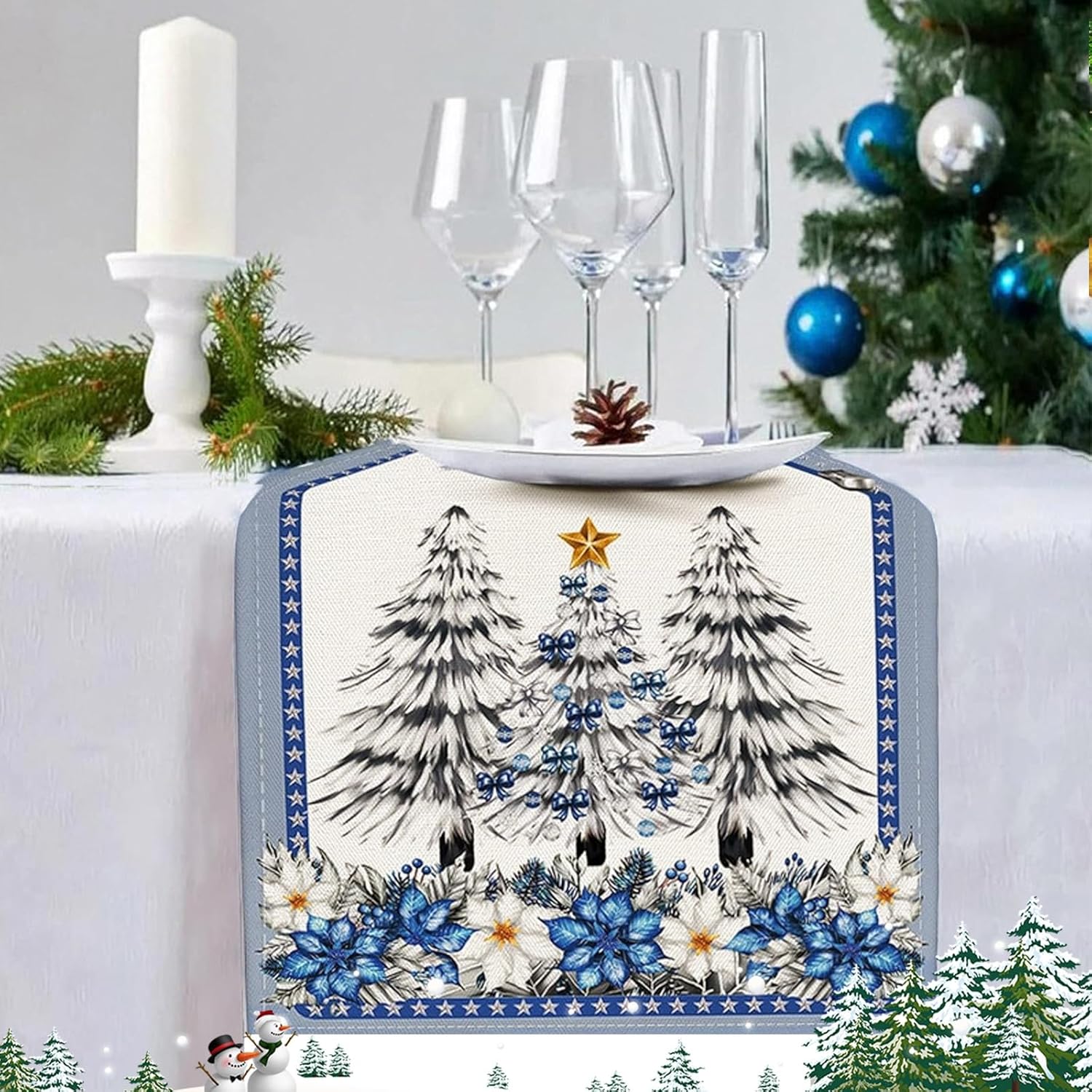 Chemin de Table Noel, 233cm x 33cm Chemin de Table de Noël ...