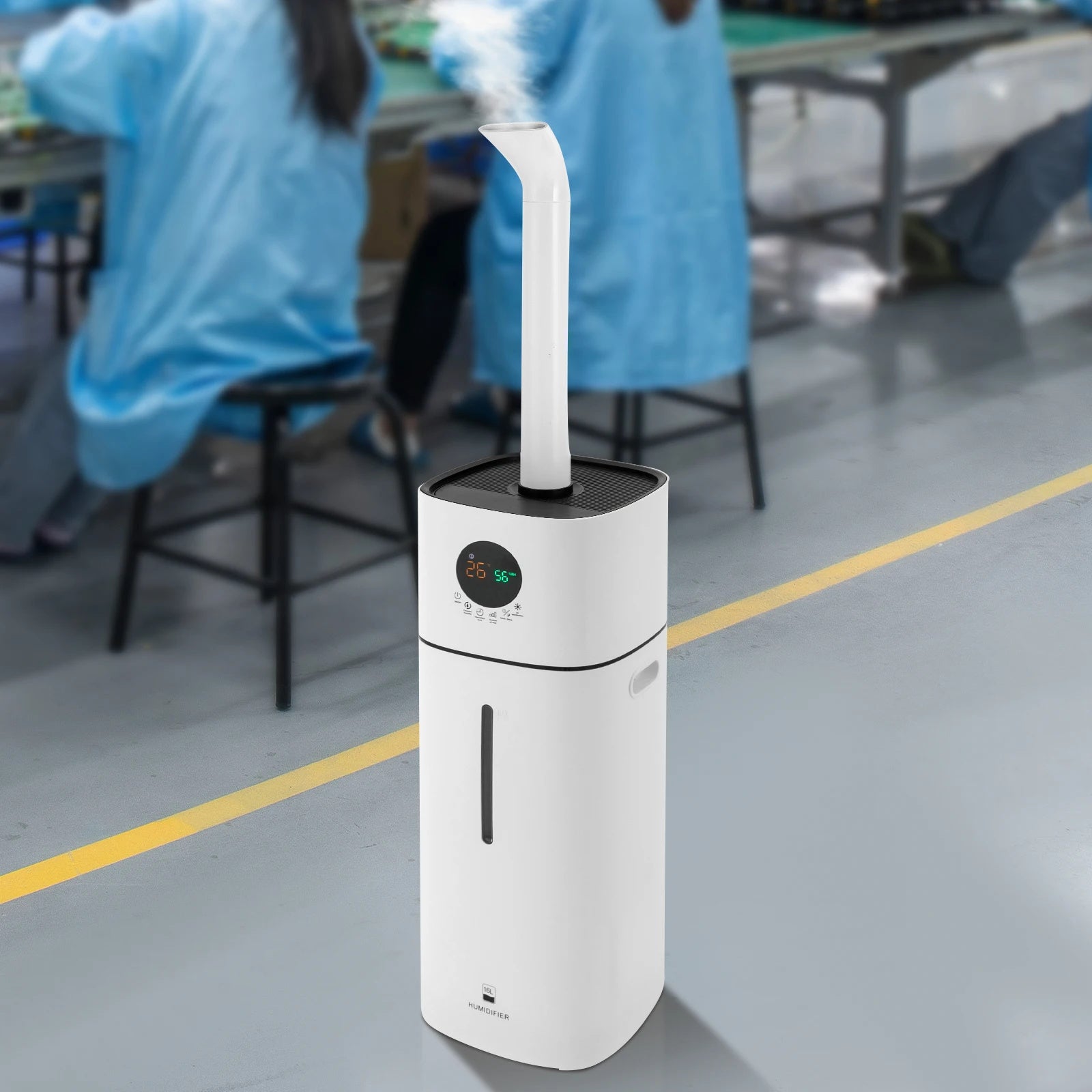 Umidificador de ar industrial 16L grande capacidade 220V, máquina de pulverização inteligente para umidificação comercial, escritórios, armazéns - 4