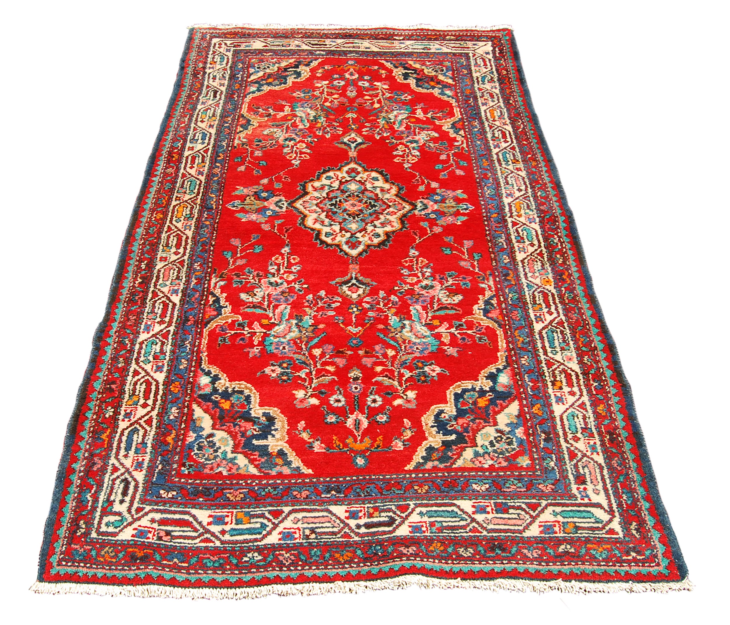 Oryginalny ręcznie robiony dywan orientalny, wymiary: 198x108 cm z certyfikatem autentyczności