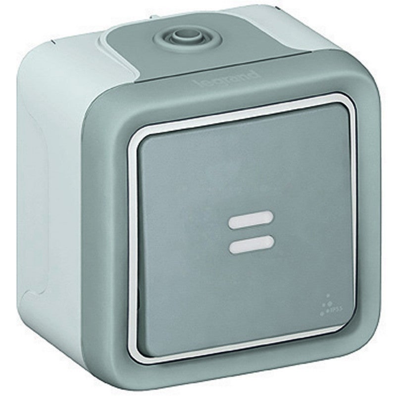 Va-et-vient témoin encastré Plexo IP54 10A - Gris - Legrand