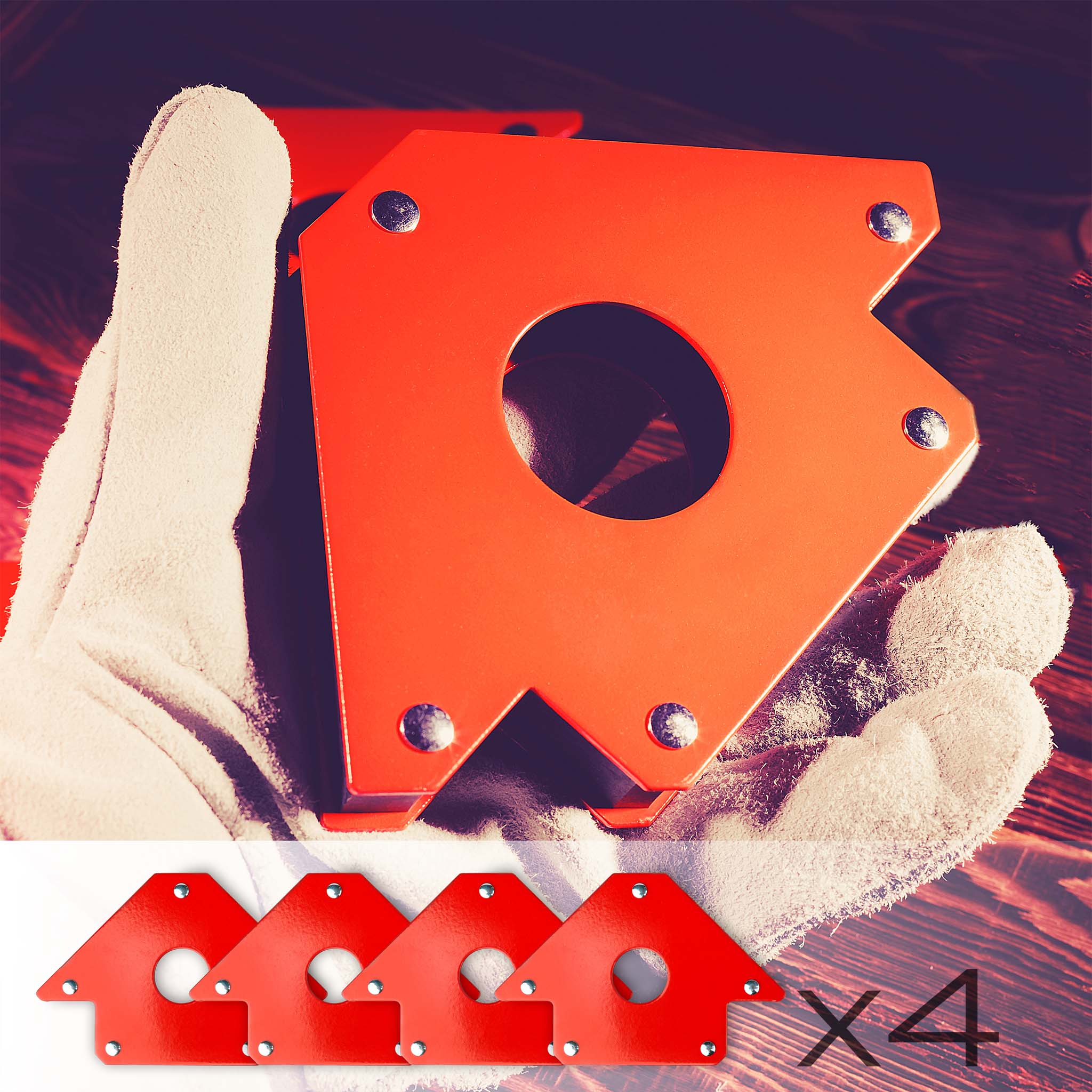 Kit 4 Aimants De Soudure - Force 20 Kg, Angles 45°/90°/135° - équerre Magnétique 150x102 Mm - Pour Positionnement Précis