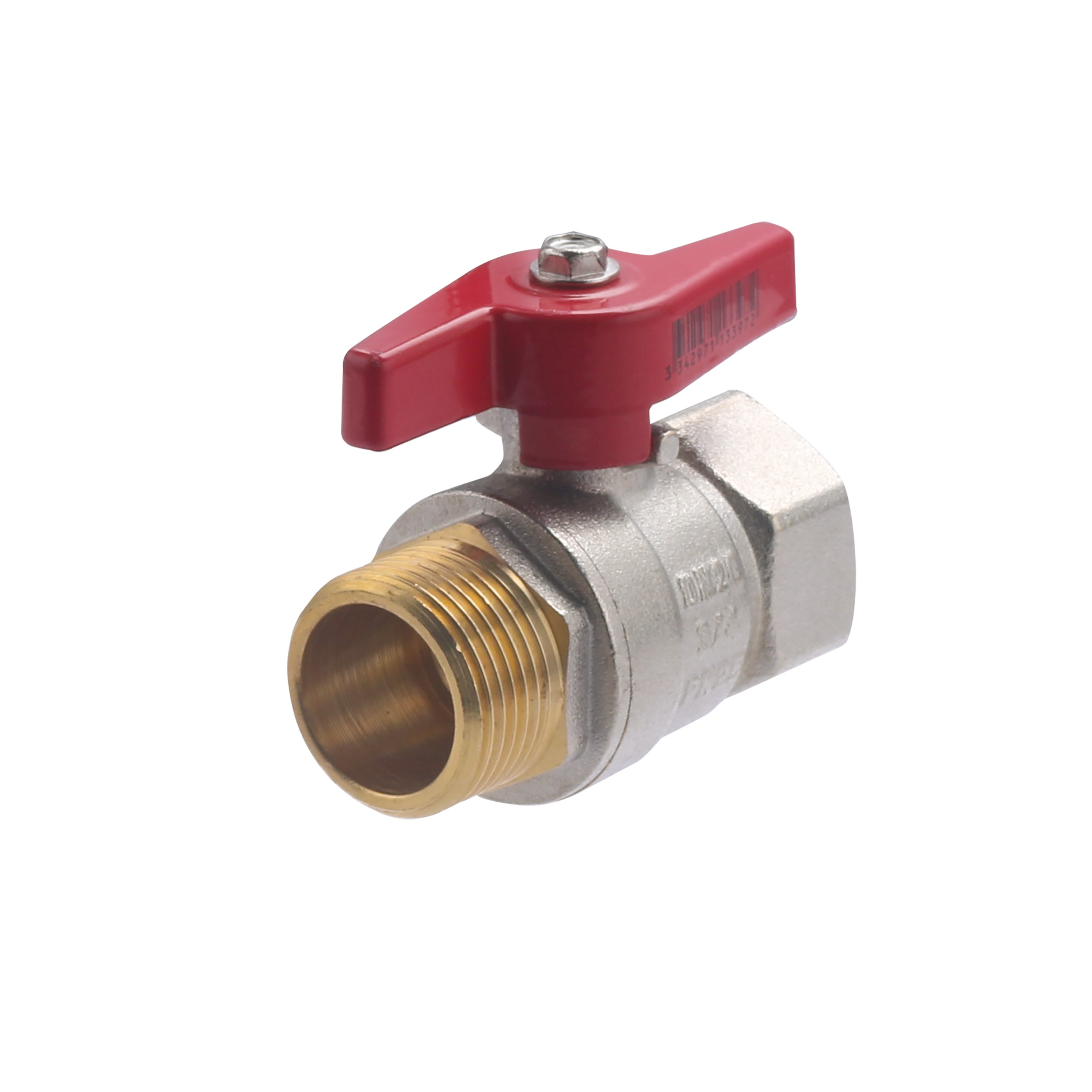 2 Valvole A Sfera In Ottone 3/4" - Maschio/Femmina, Maniglia A Farfalla, Per Acqua, Olio, Gas, Temperatura -10°C A 120°C - 3