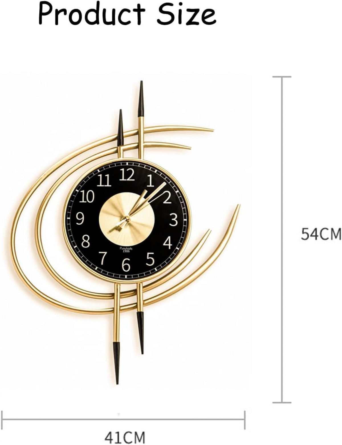 Horloge Murale Moderne Silencieuse, Horloge Murale Design Moderne Doré XXL 54CM, Horloge Murale Geante sans Tic Tac, Pendules Murales Salon Métal - 5